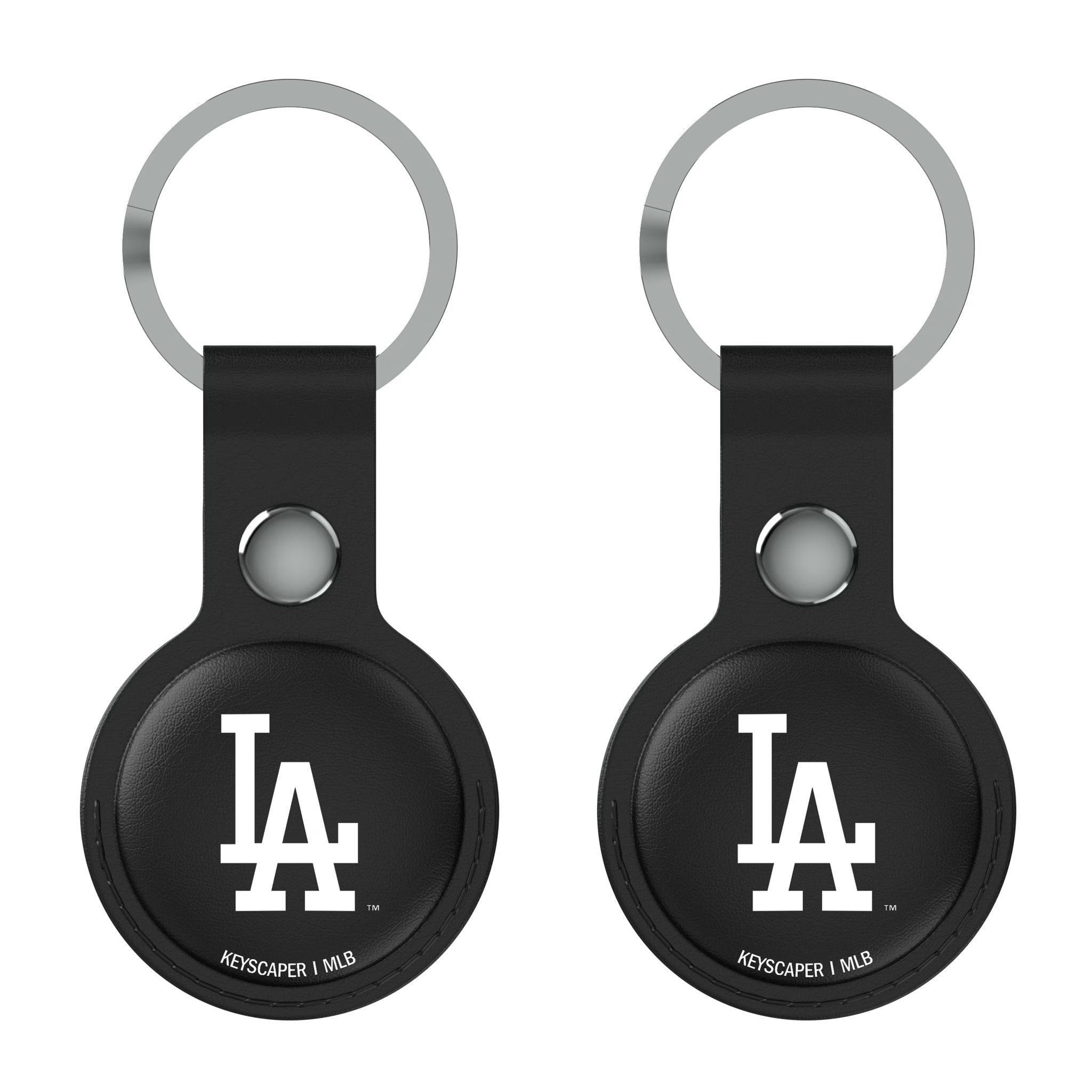 LA Dodgers Insignia AirTag Black Airtag Holder 2-Pack Flat.Jpg