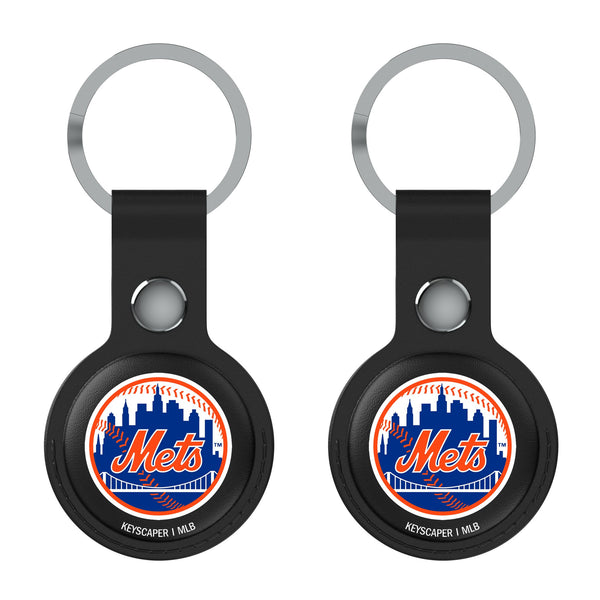 New York Mets Insignia AirTag Black Airtag Holder 2-Pack Flat.Jpg