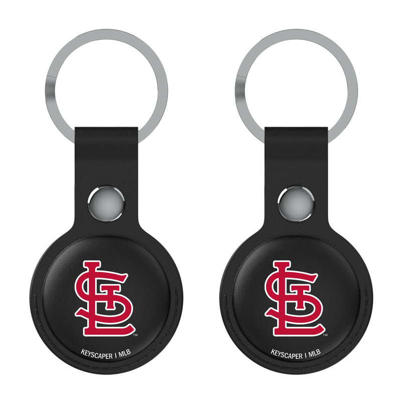 St Louis Cardinals Insignia AirTag Black Airtag Holder 2-Pack Flat.Jpg