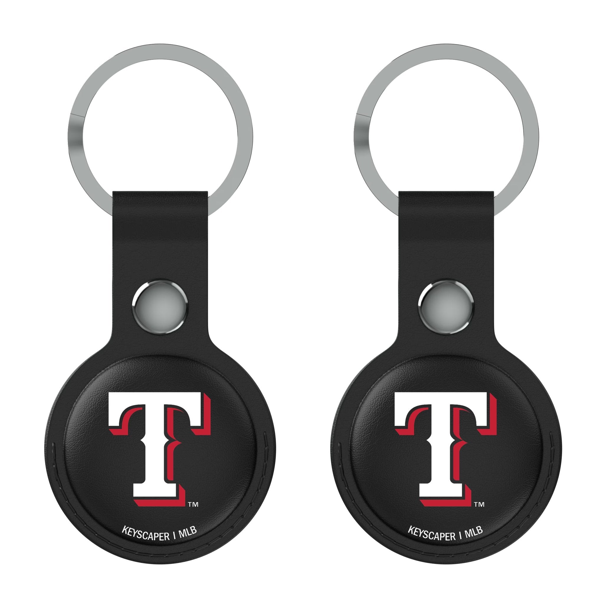 Texas Rangers Insignia AirTag Black Airtag Holder 2-Pack Flat.Jpg