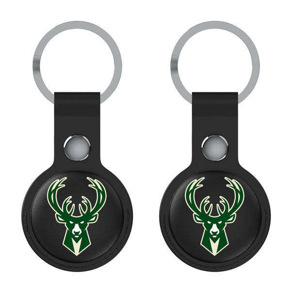 Milwaukee Bucks Insignia AirTag Black Airtag Holder 2-Pack Flat.Jpg