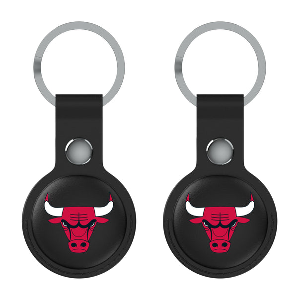 Chicago Bulls Insignia AirTag Black Airtag Holder 2-Pack Flat.Jpg