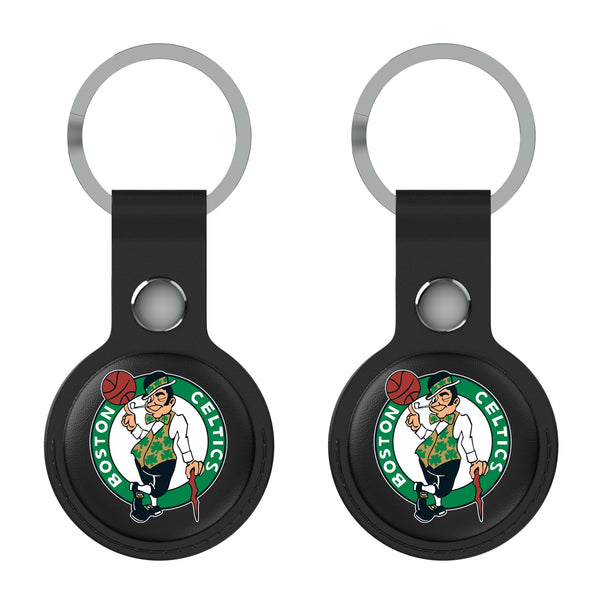 Boston Celtics Insignia AirTag Black Airtag Holder 2-Pack Flat.Jpg