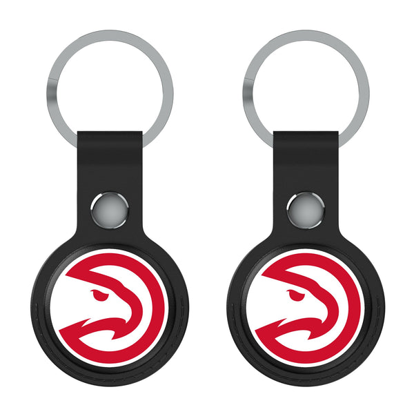 Atlanta Hawks Insignia AirTag Black Airtag Holder 2-Pack Flat.Jpg