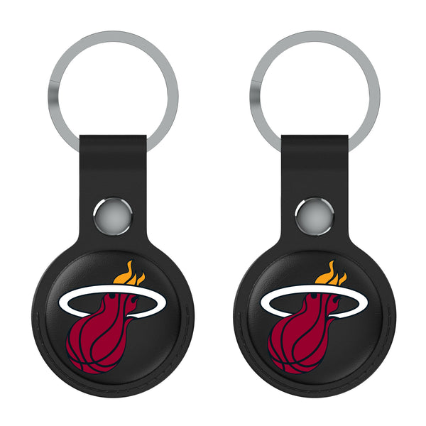 Miami Heat Insignia AirTag Black Airtag Holder 2-Pack Flat.Jpg