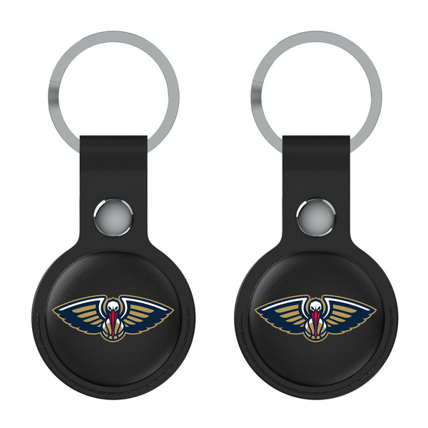 New Orleans Pelicans Insignia AirTag Black Airtag Holder 2-Pack Flat.Jpg