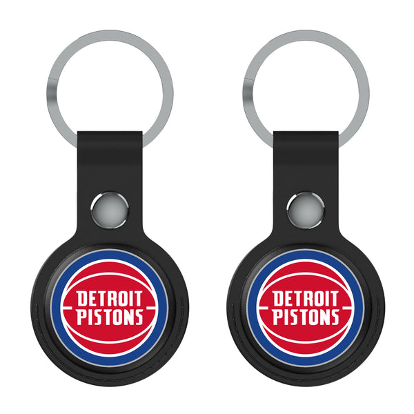 Detroit Pistons Insignia AirTag Black Airtag Holder 2-Pack Flat.Jpg