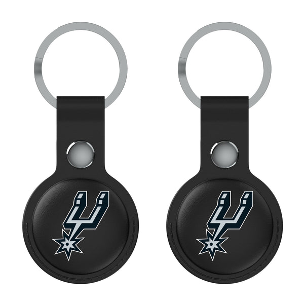 San Antonio Spurs Insignia AirTag Black Airtag Holder 2-Pack Flat.Jpg