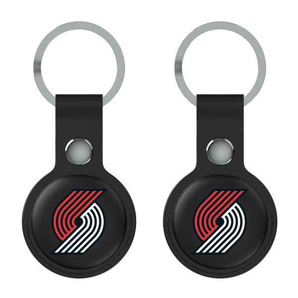 Portland Trail Blazers Insignia AirTag Black Airtag Holder 2-Pack Flat.Jpg