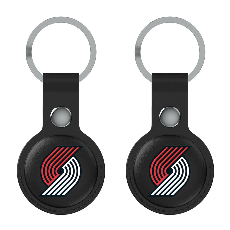 Portland Trail Blazers Insignia AirTag Black Airtag Holder 2-Pack Flat.Jpg