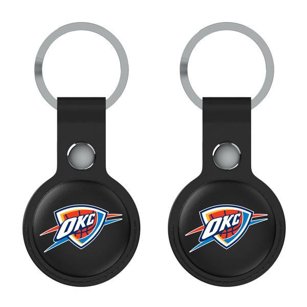 Oklahoma City Thunder Insignia AirTag Black Airtag Holder 2-Pack Flat.Jpg