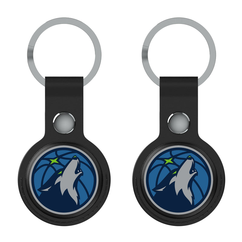 Minnesota Timberwolves Insignia AirTag Black Airtag Holder 2-Pack Flat.Jpg