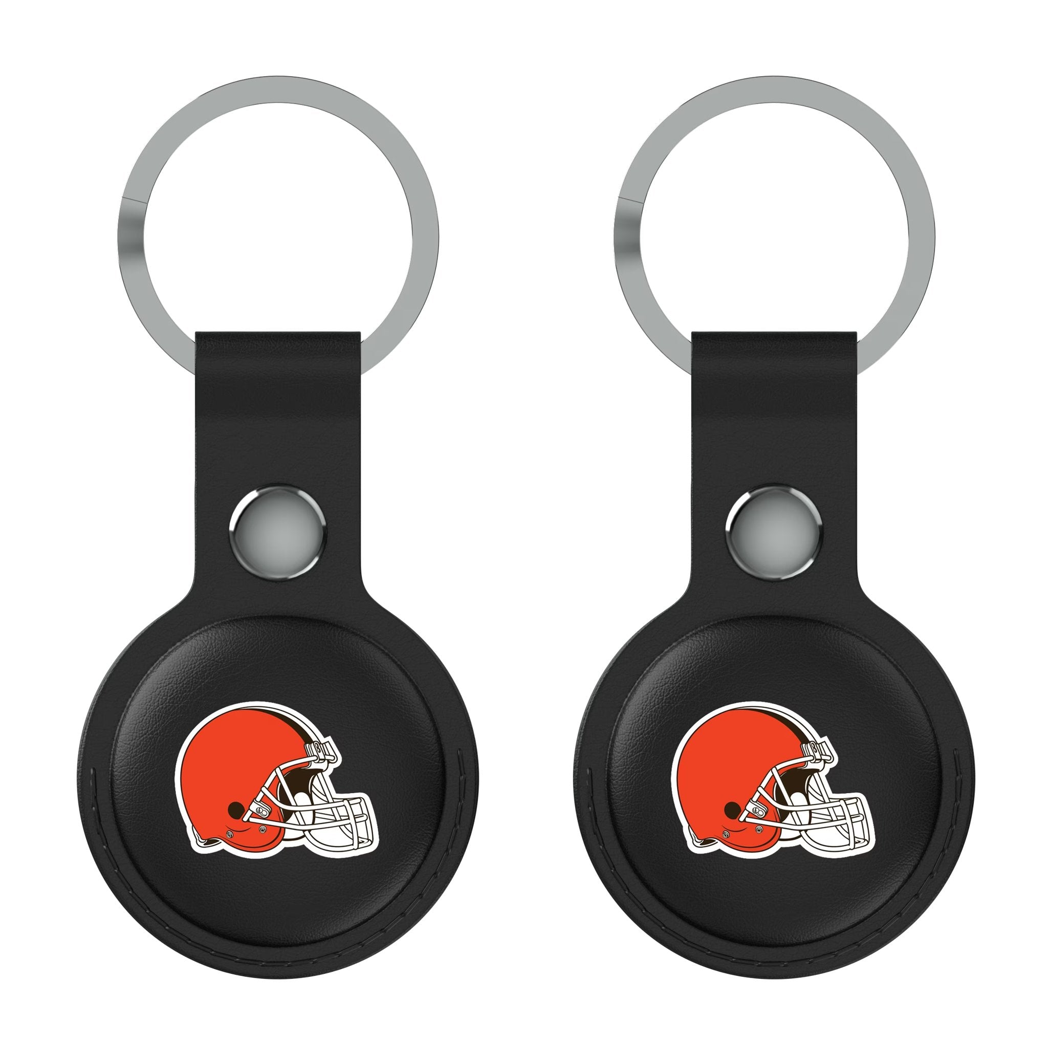 Cleveland Browns Insignia AirTag Black Airtag Holder 2-Pack Flat.Jpg