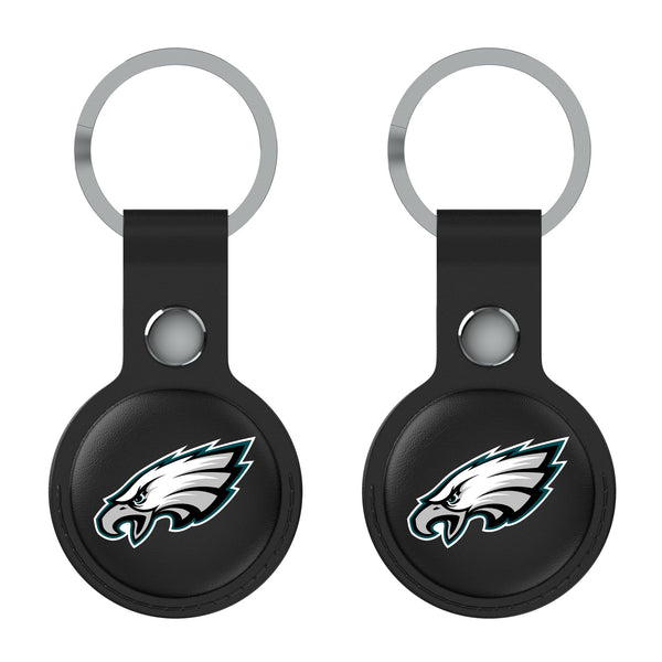 Philadelphia Eagles Insignia AirTag Black Airtag Holder 2-Pack Flat.Jpg