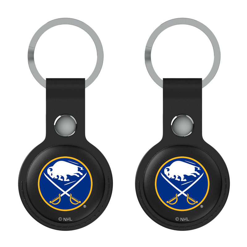 Buffalo Sabres Insignia AirTag Black Airtag Holder 2-Pack Flat.Jpg