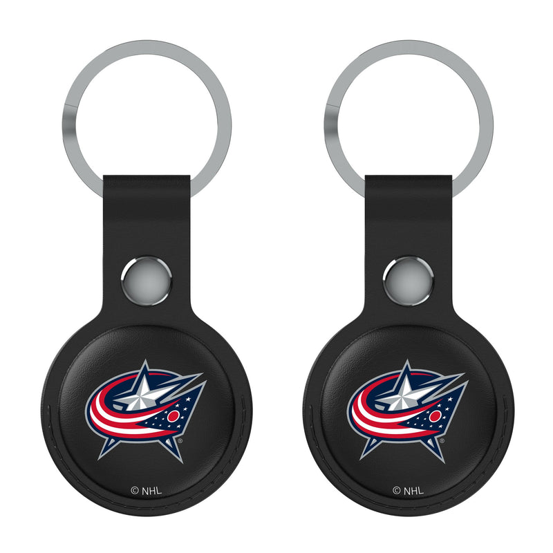 Columbus Blue Jackets Insignia AirTag Black Airtag Holder 2-Pack Flat.Jpg