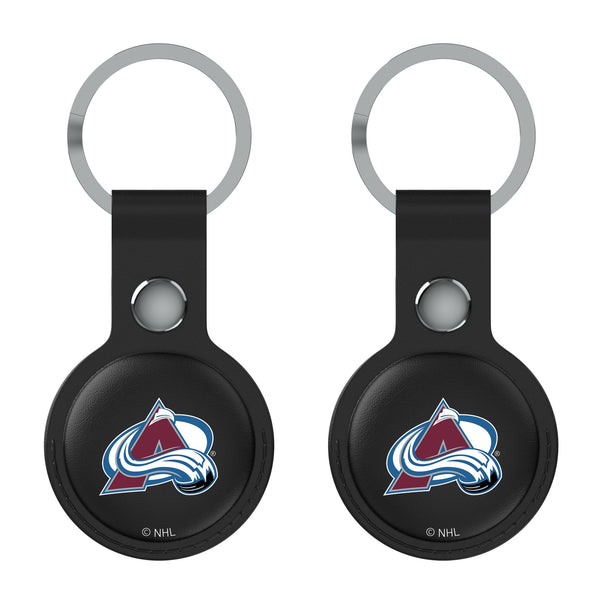 Colorado Avalanche Insignia AirTag Black Airtag Holder 2-Pack Flat.Jpg