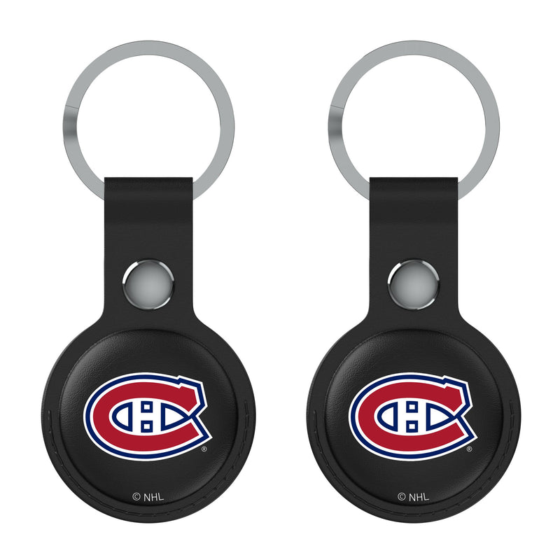 Montreal Canadiens Insignia AirTag Black Airtag Holder 2-Pack Flat.Jpg