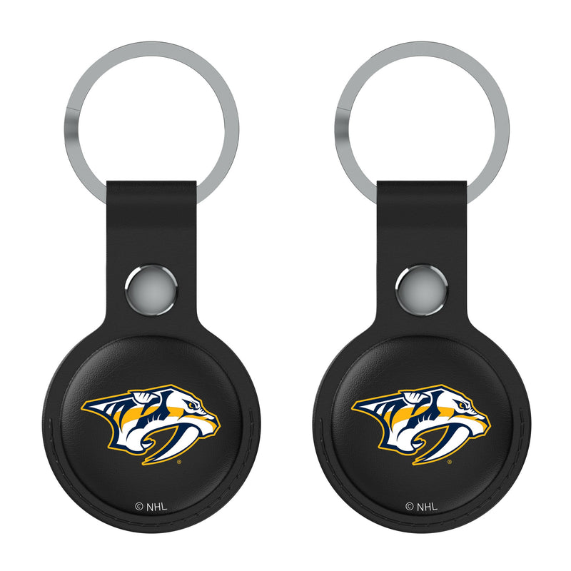 Nashville Predators Insignia AirTag Black Airtag Holder 2-Pack Flat.Jpg