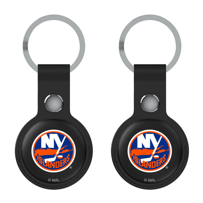 New York Islanders Insignia AirTag Black Airtag Holder 2-Pack Flat.Jpg