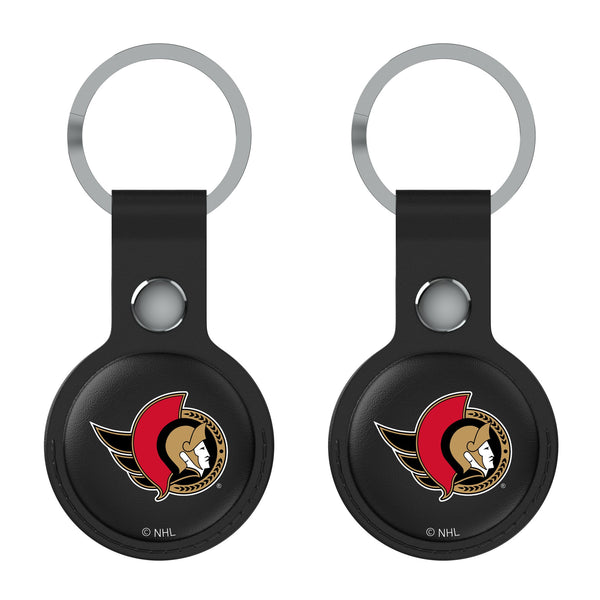 Ottawa Senators Insignia AirTag Black Airtag Holder 2-Pack Flat.Jpg