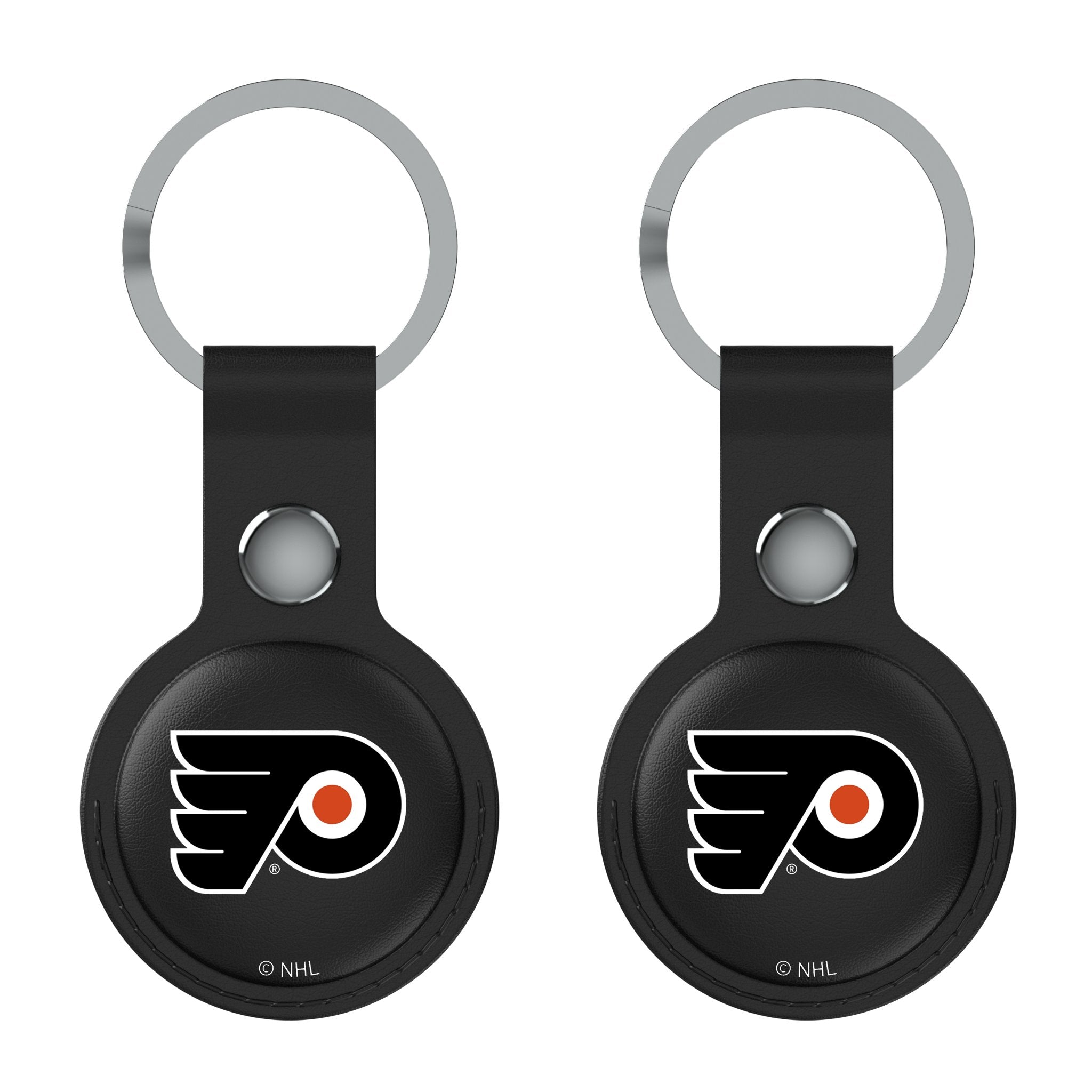 Philadelphia Flyers Insignia AirTag Black Airtag Holder 2-Pack Flat.Jpg