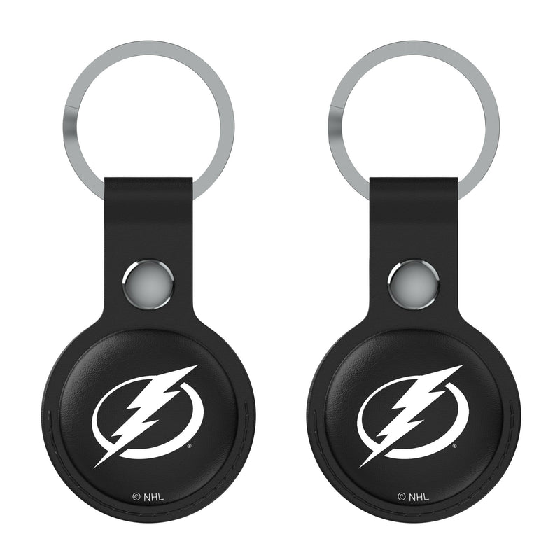 Tampa Bay Lightning Insignia AirTag Black Airtag Holder 2-Pack Flat.Jpg