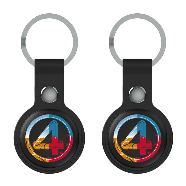 Marvel Fantastic Four Badge AirTag Black Airtag Holder 2-Pack Flat.Jpg