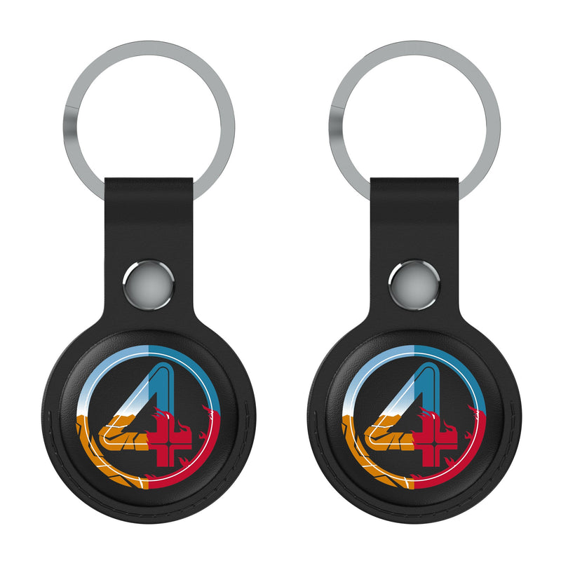 Marvel Fantastic Four Badge AirTag Black Airtag Holder 2-Pack Flat.Jpg