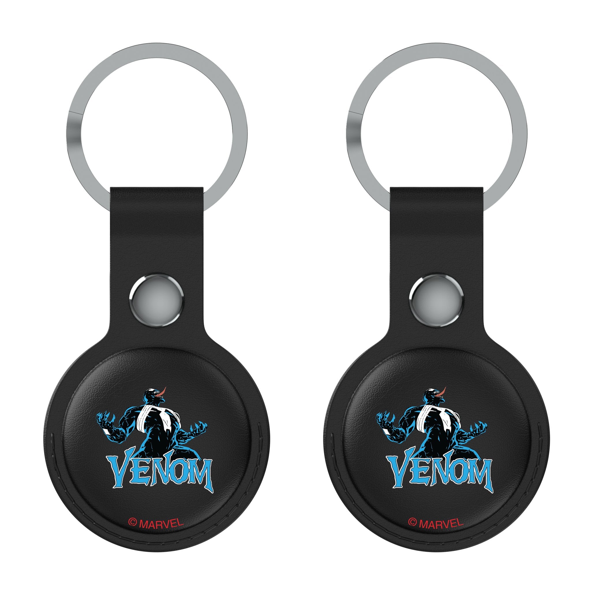 Marvel Venom Badge  AirTag Black Airtag Holder 2-Pack Flat.Jpg