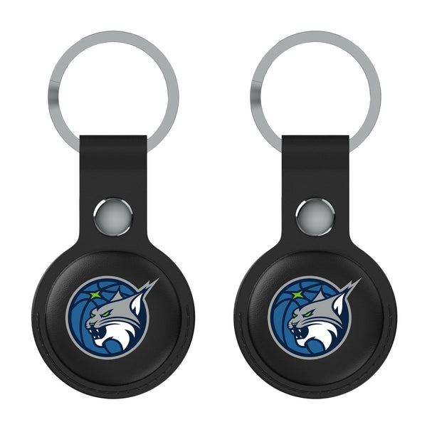 Minnesota Lynx Insignia AirTag Black Airtag Holder 2-Pack Flat.Jpg