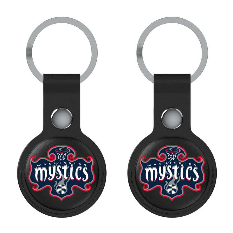 Washington Mystics Insignia AirTag Black Airtag Holder 2-Pack Flat.Jpg