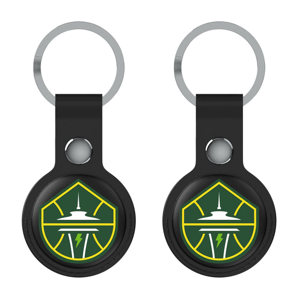 Seattle Storm Insignia AirTag Black Airtag Holder 2-Pack Flat.Jpg