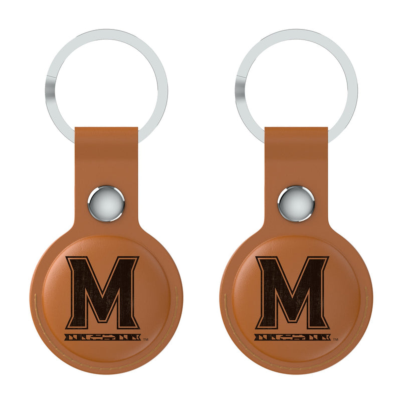 University of Maryland Terrapins Burn AirTag Brown Airtag Holder 2-Pack Flat.Jpg