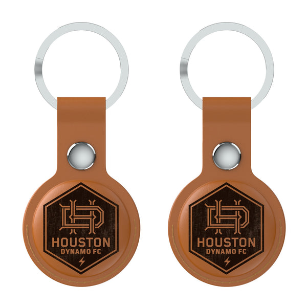 Houston Dynamo  Burn AirTag Brown Airtag Holder 2-Pack Flat.Jpg