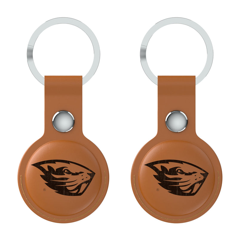 Oregon State University Beavers Burn AirTag Brown Airtag Holder 2-Pack Flat.Jpg