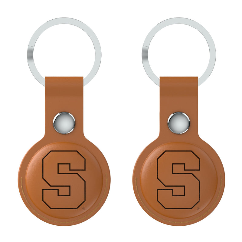 Syracuse University Orange Burn AirTag Brown Airtag Holder 2-Pack Flat.Jpg