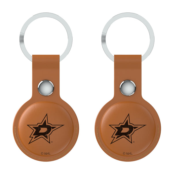 Dallas Stars Burn AirTag Brown Airtag Holder 2-Pack Flat.Jpg