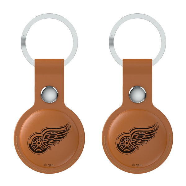 Detroit Red Wings Burn AirTag Brown Airtag Holder 2-Pack Flat.Jpg