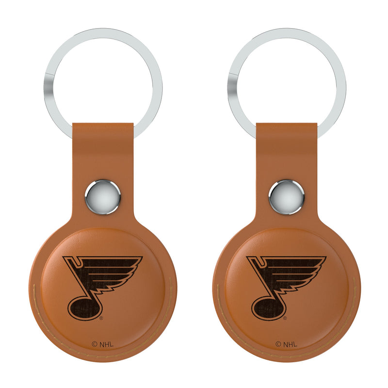 St. Louis Blues Burn AirTag Brown Airtag Holder 2-Pack Flat.Jpg