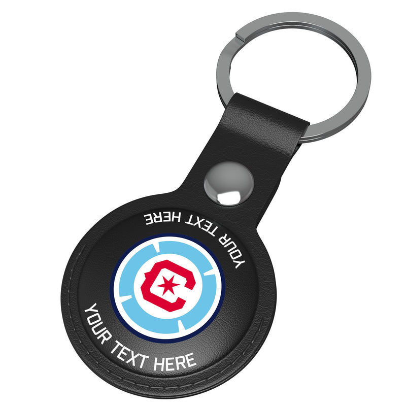 Chicago Fire Personalized Insignia AirTag Black Airtag Holder Iso.Jpg
