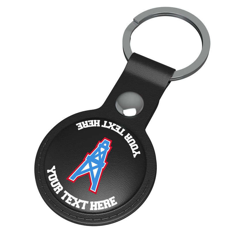 Houston Oilers Historic Collection Personalized Insignia AirTag Black Airtag Holder Iso.Jpg