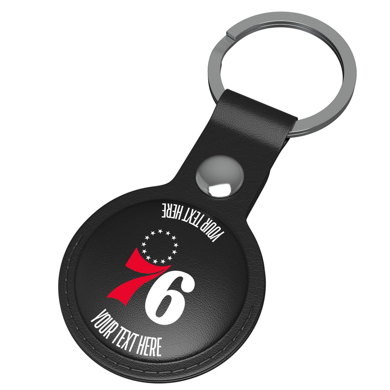 Philadelphia 76ers Personalized Insignia AirTag Black Airtag Holder Iso.Jpg