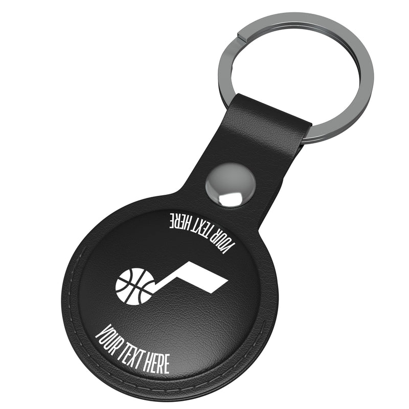 Utah Jazz Personalized Insignia AirTag Black Airtag Holder Iso.Jpg