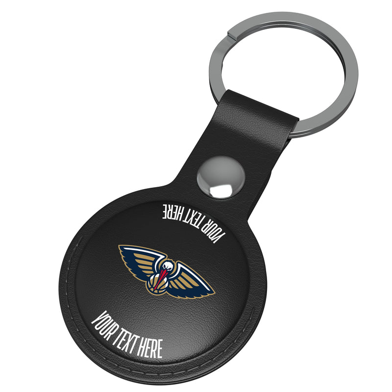 New Orleans Pelicans Personalized Insignia AirTag Black Airtag Holder Iso.Jpg