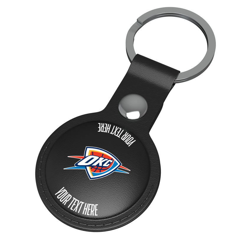 Oklahoma City Thunder Personalized Insignia AirTag Black Airtag Holder Iso.Jpg