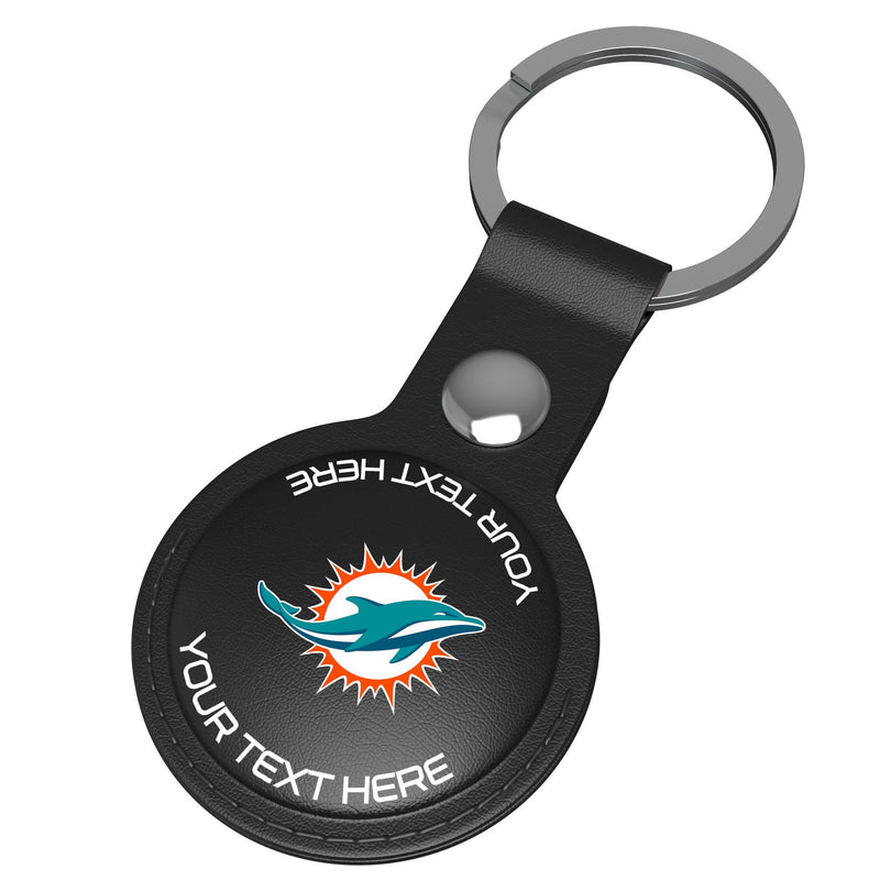Miami Dolphins Personalized Insignia AirTag Black Airtag Holder Iso.Jpg