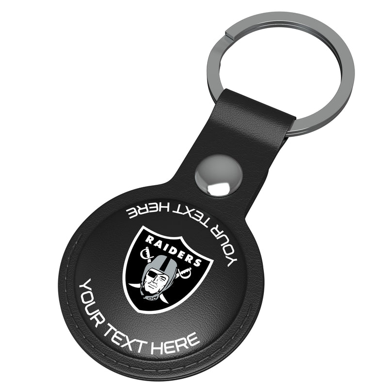 Las Vegas Raiders Personalized Insignia AirTag Black Airtag Holder Iso.Jpg
