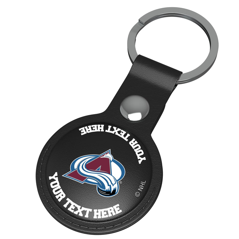 Colorado Avalanche Personalized Insignia AirTag Black Airtag Holder Iso.Jpg