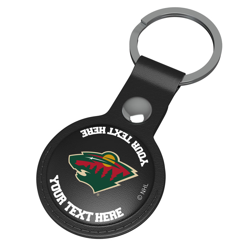 Minnesota Wild Personalized Insignia AirTag Black Airtag Holder Iso.Jpg